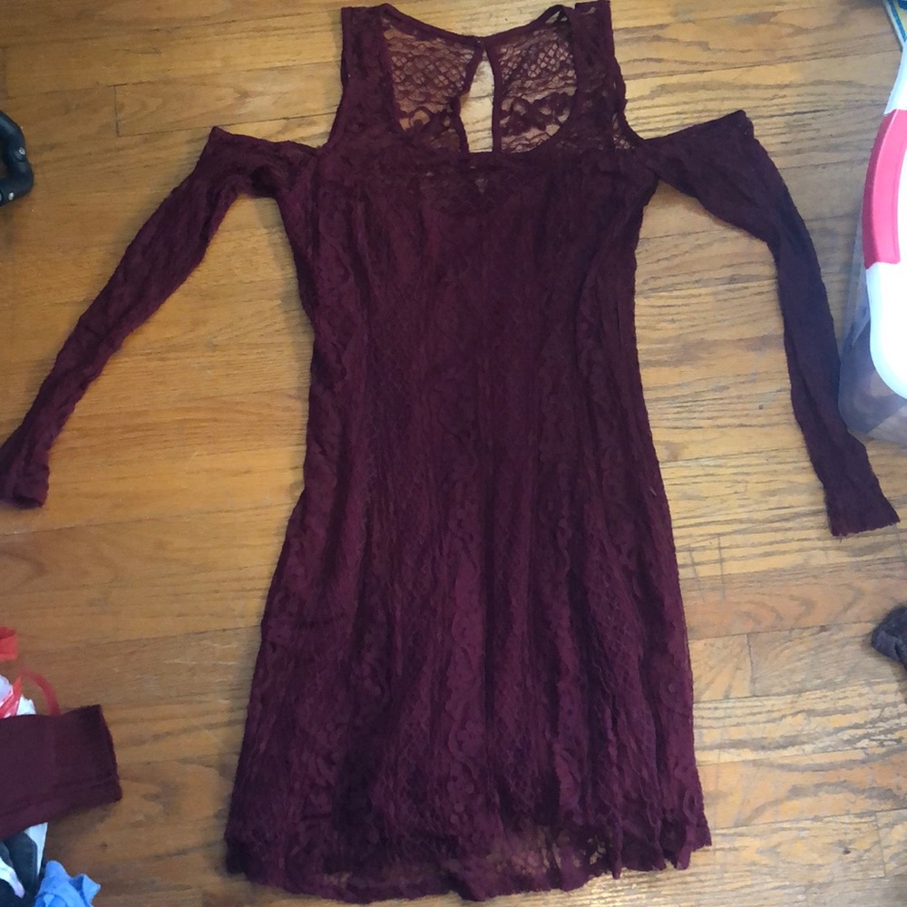 Lace burgundy dress